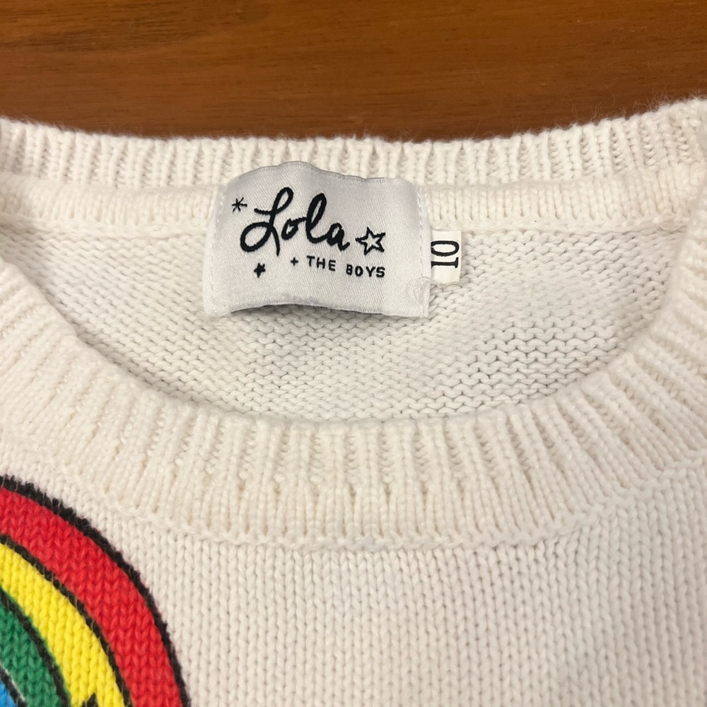 Lola White Sweater with Rainbow Design - Picture 4 of 7